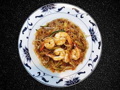 22d -  Spaghetti di Soia con Gamberi