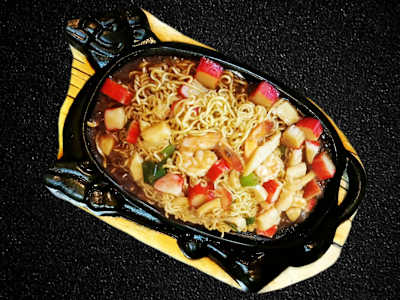 19a -  Noodles Orientali ( Noodles istantanei ) con Pesce alla Piastra