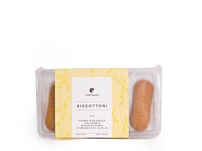 Biscottoni n. 4 - Farro Bio Italiano e Miele di Fiori D'arancio di Sicilia - Pintaudi