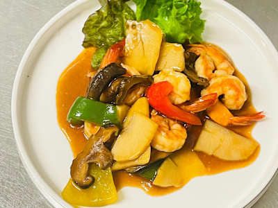 045b-Gamberi bambù e funghi