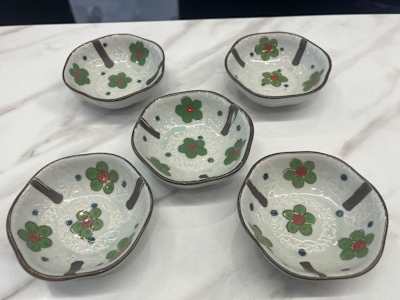 Set 5 ciotole per salsa decoro fiori