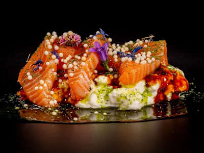 Sashimi Salmon Burrata Truffle 3 Pezzi