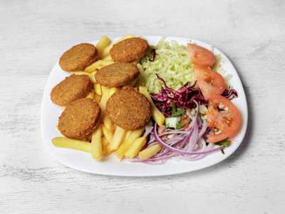 Piatto falafel con Patatine e Insalata