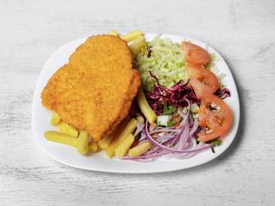 Cotoletta con Patate e Insalata