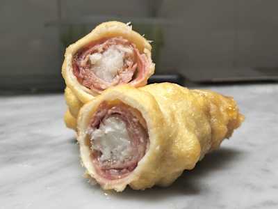Baccalà con Pancetta e Miele Tempura