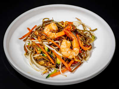 Soba con gamberi e Verdure