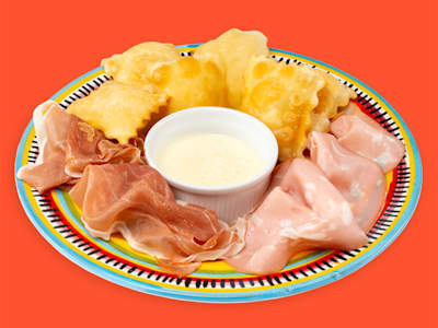 Mini Gnocco Fritto con Crudo e Mortadella