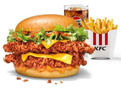 Fire Zinger Stacker Meal L