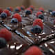 Gingerbread with chocolate and fruit