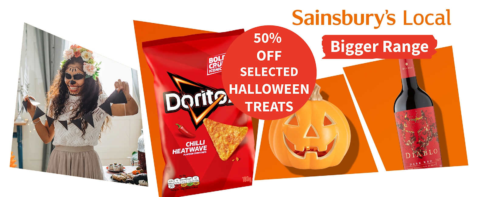 50% off selected halloween treats. Sainsbury's Local Bigger Range