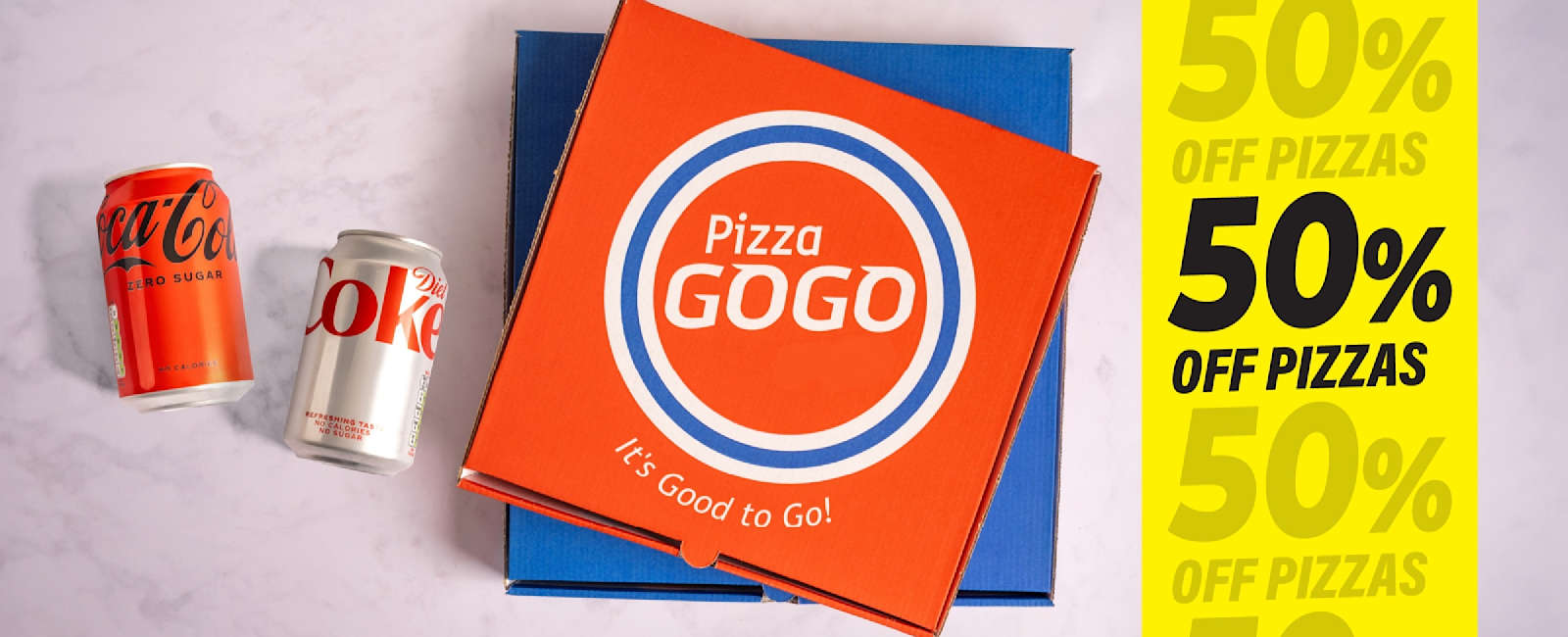 50% off Pizza