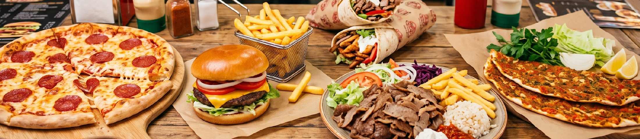 burger pizza döner lahmacun und vegitarisch