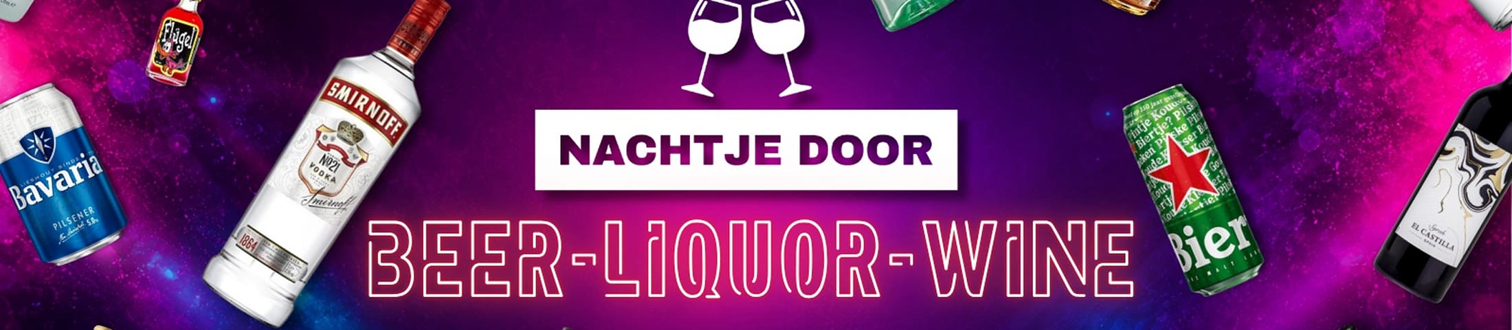 Nachtje Door, Beer, likeur, wijn