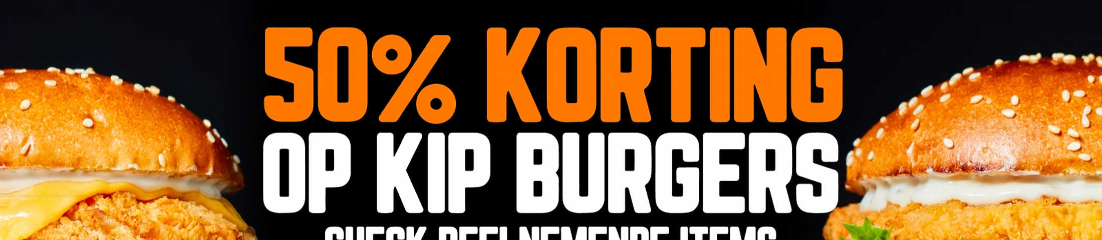 50% korting op KIP BURGERS 