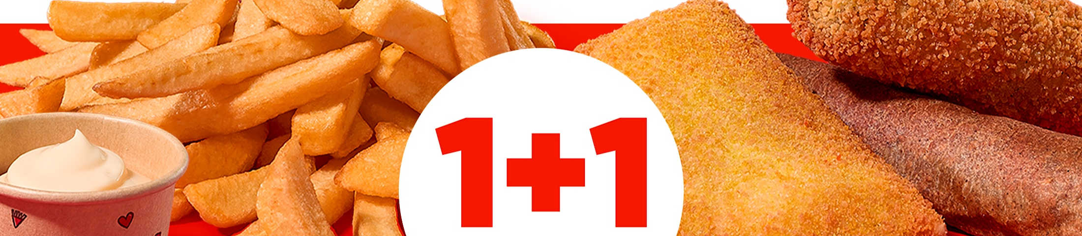 1+1 free on fries & snacks