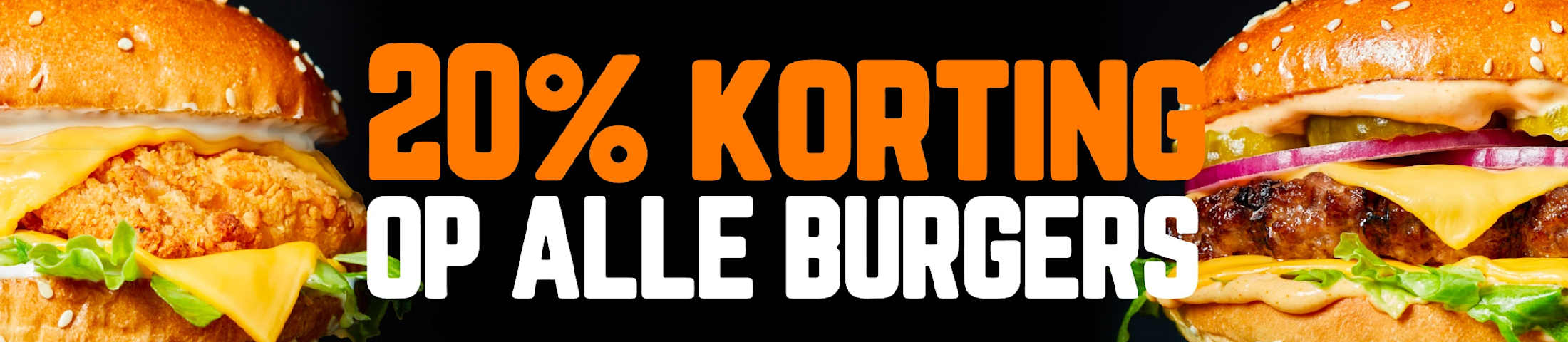 20% korting op alle burgers