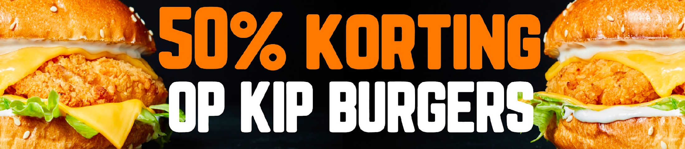 50% korting op kip burgers
