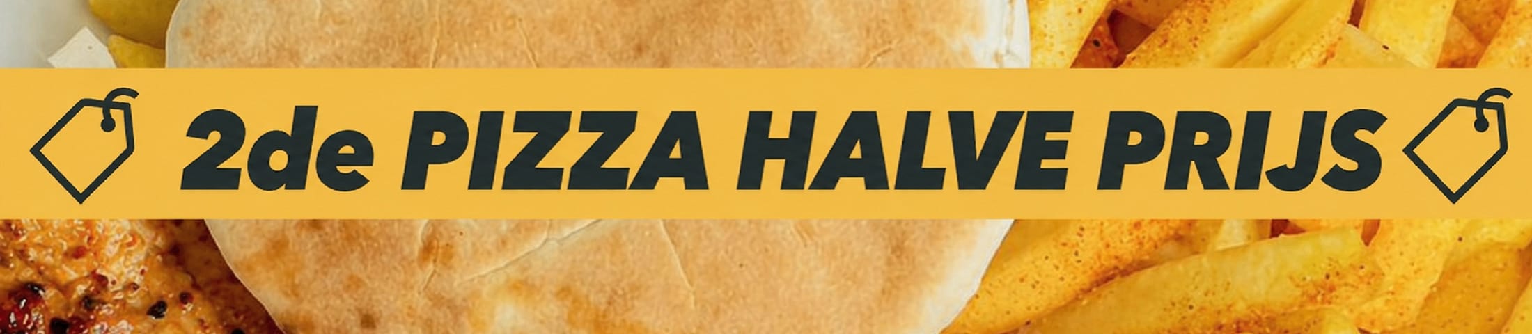 2de pizza halve prijs