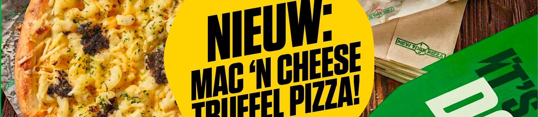 nieuw: mac'n cheese truffel pizza!