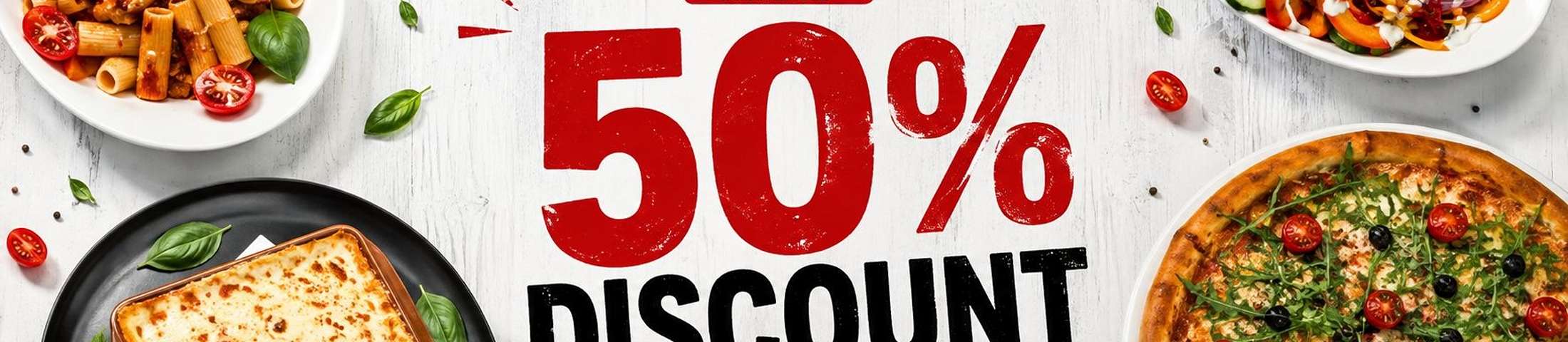 50% discount on the whole menu