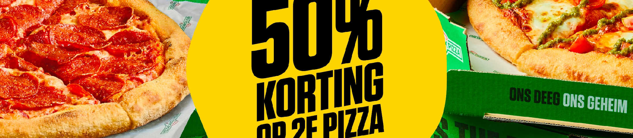 50% korting op 2e pizza