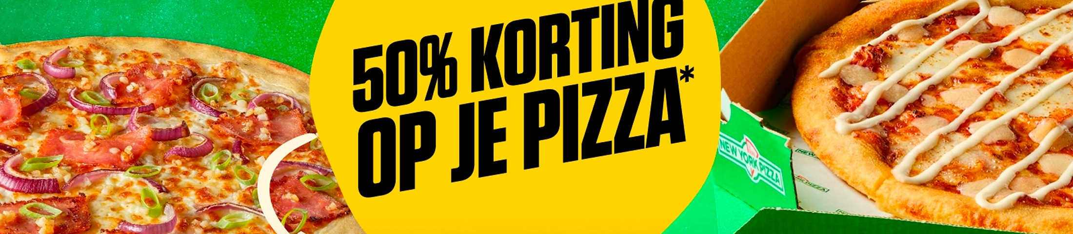 50% korting op je pizza