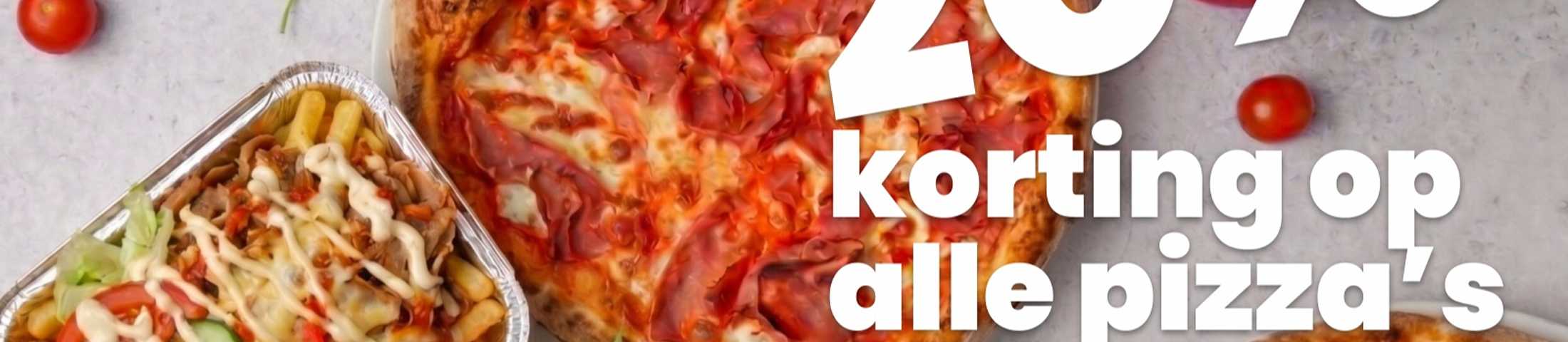 20% korting op alle pizza's