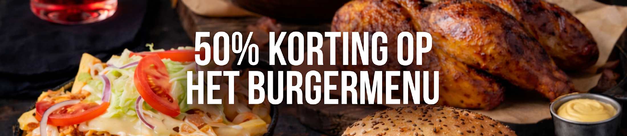50% korting op het burgermenu