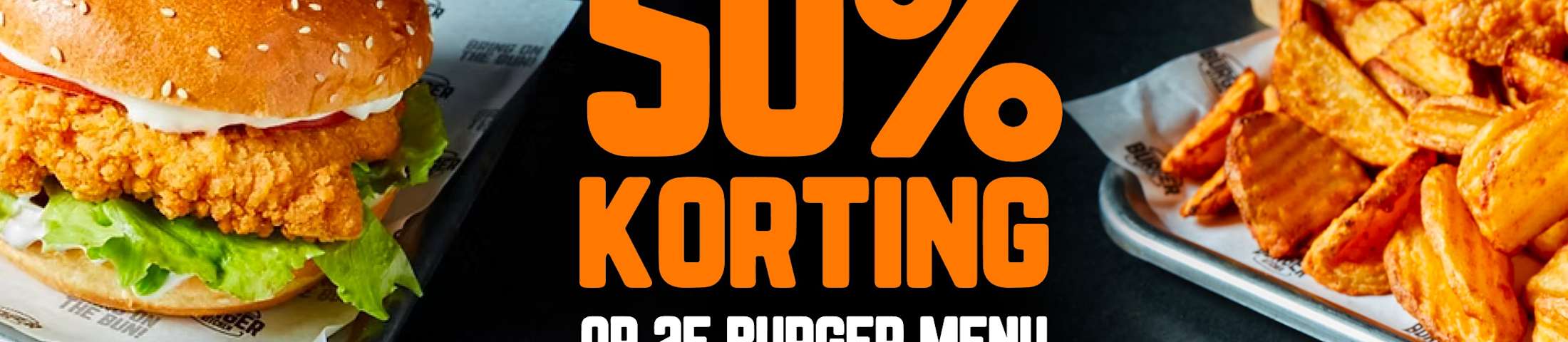 50% korting op 2e burger menu