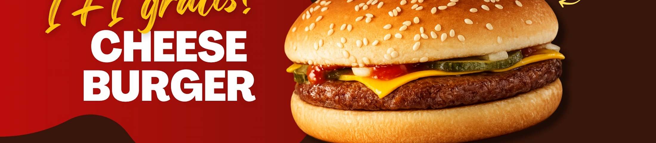 Cheeseburger nu 1+1 gratis