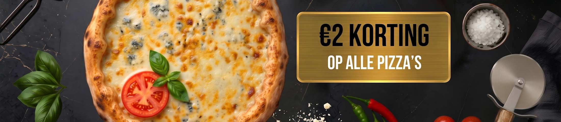 Twee euro korting op alle pizza’s