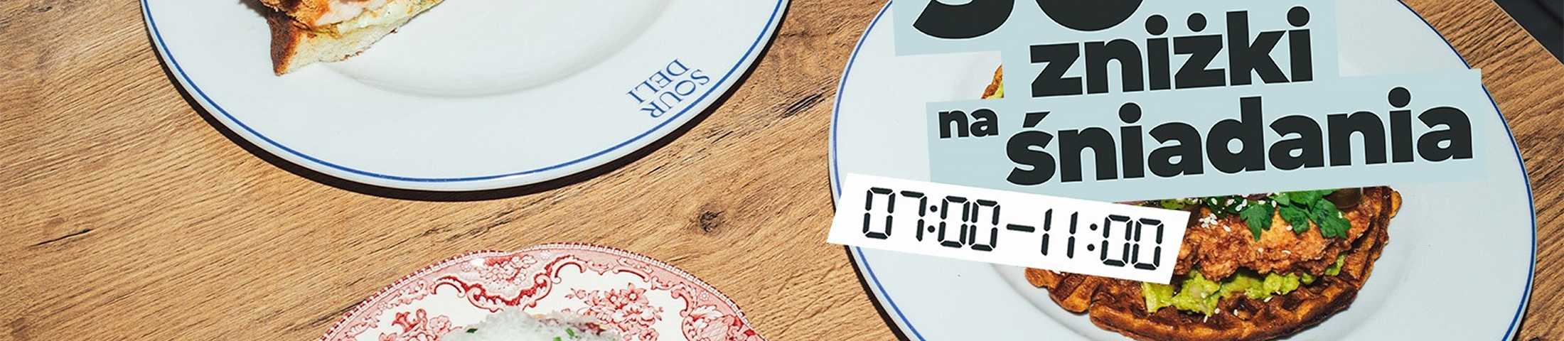 50% zniżki na śniadania od 7:00 do 11:00