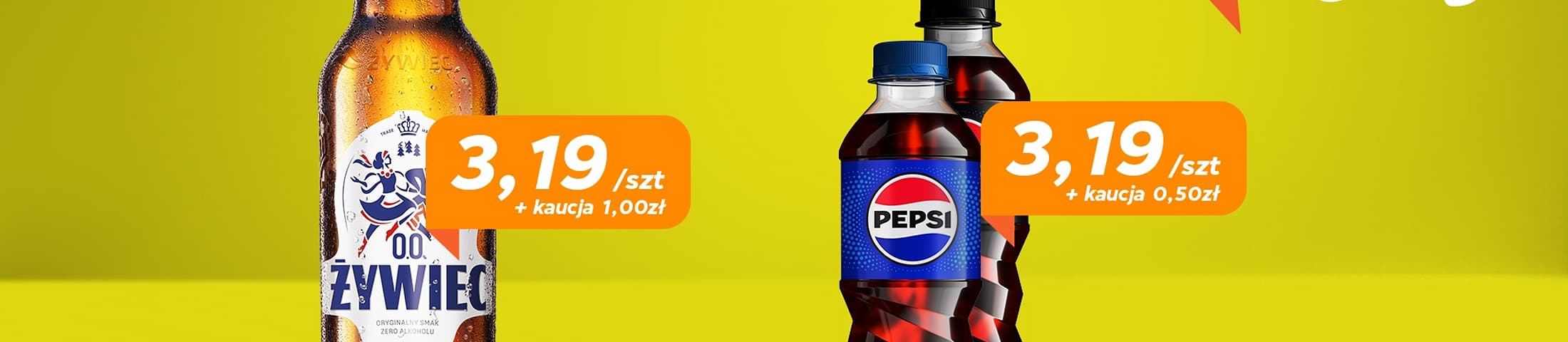 Super Ceny. 3,19/szt + kaucja 1,00zł. 3,19/szt + kaucja 0,50zł. Delikatesy Kubik