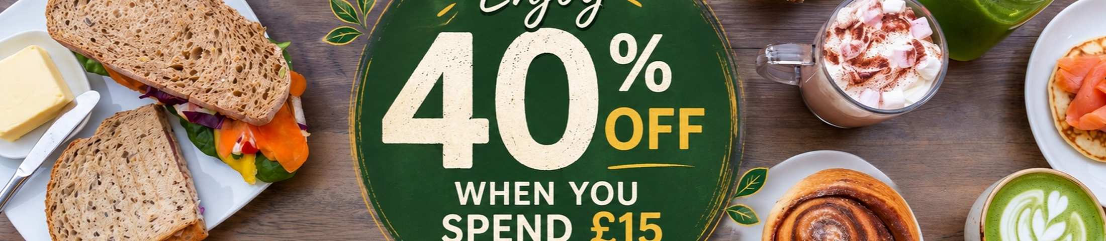 40% off when you spend £15
