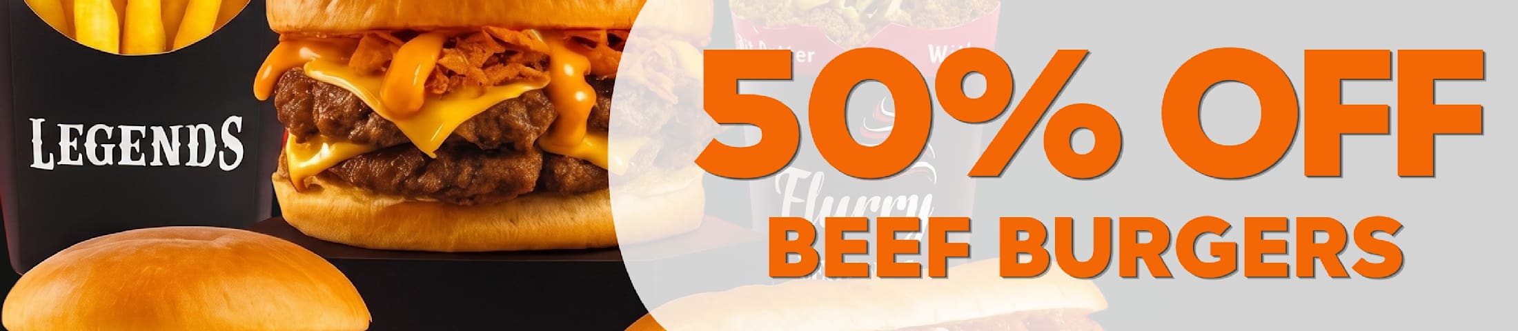 50% off beef burgers