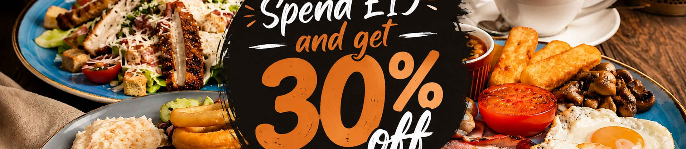 Spend £15 and get 30% off