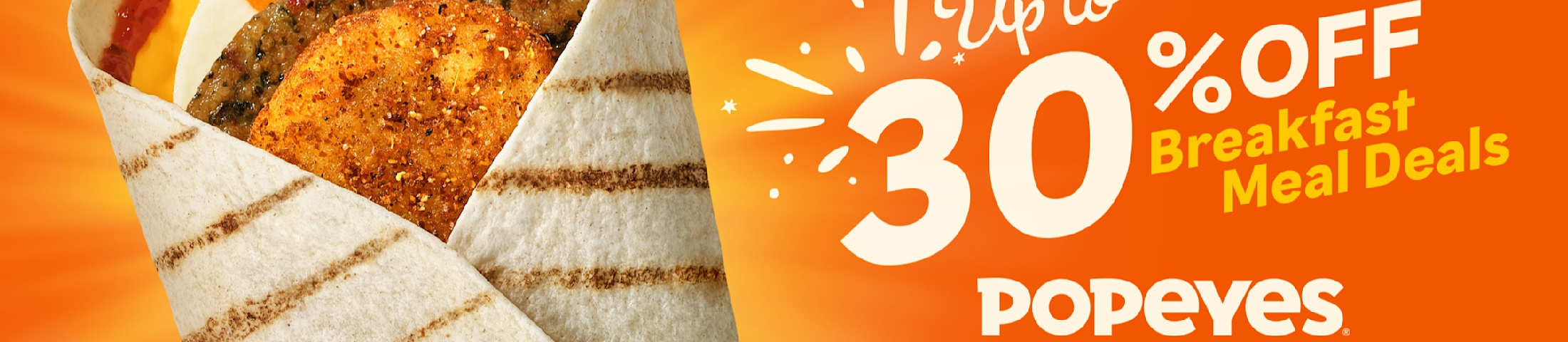 up to 30% off breakfast meal deals