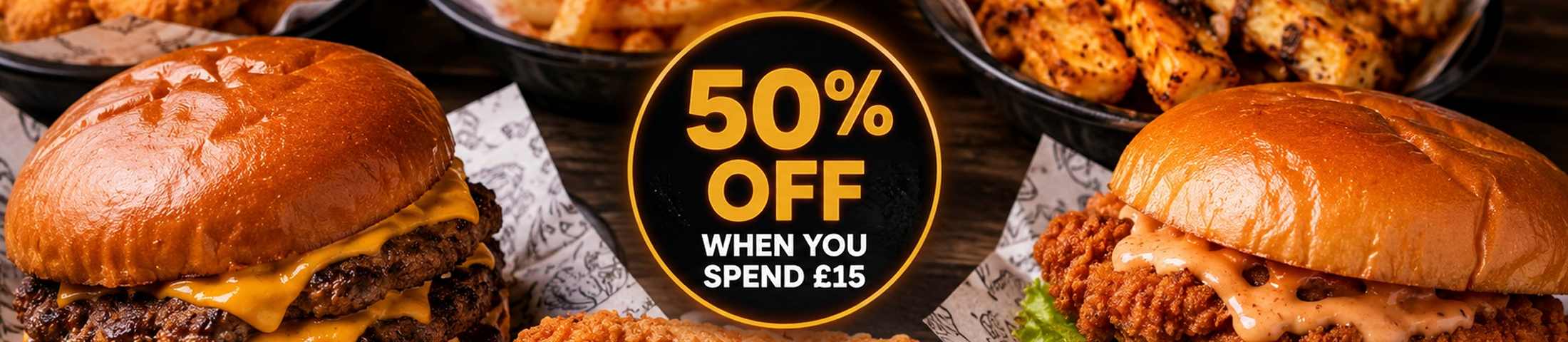 50% off when you spend £15