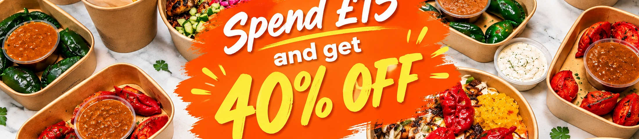 Spend £15 and get 40% off