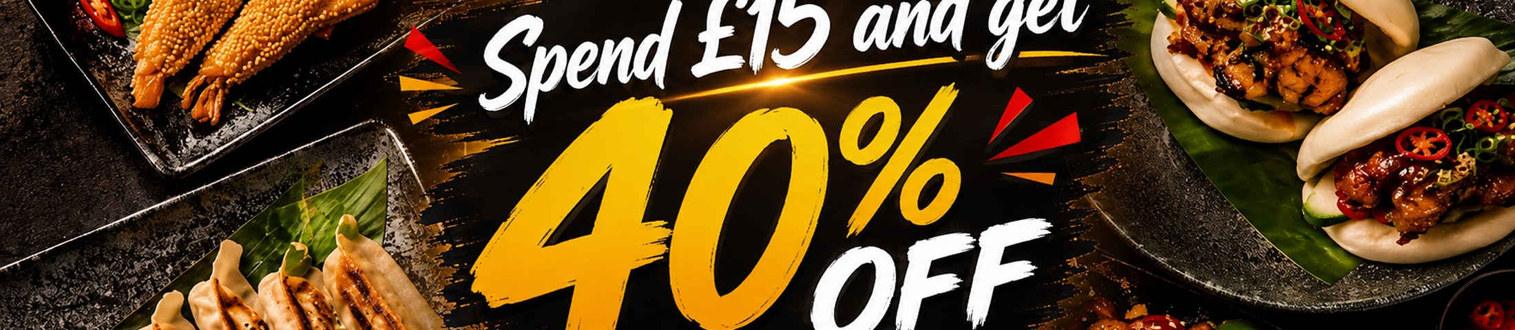 Spend £15 and get 40% off