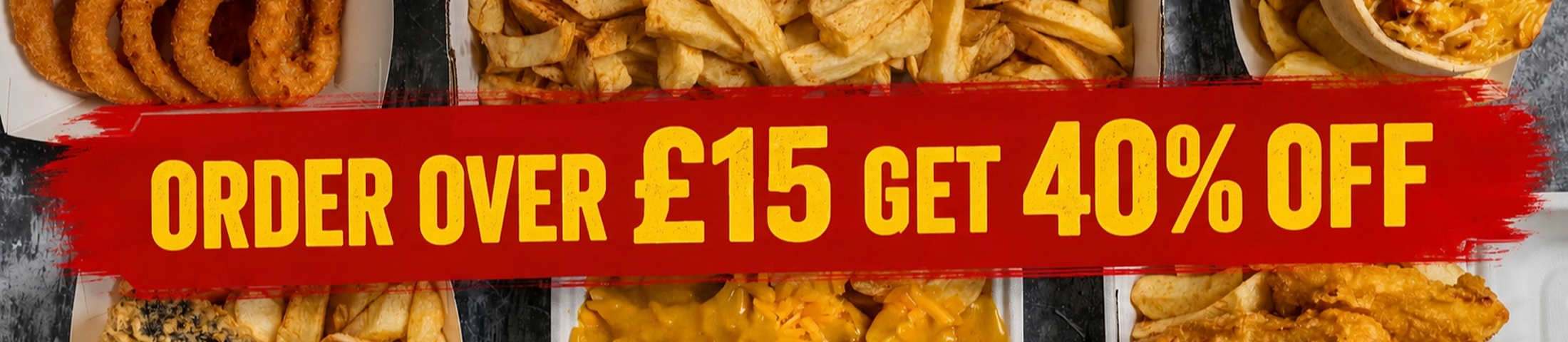 order over £15 get 40% off