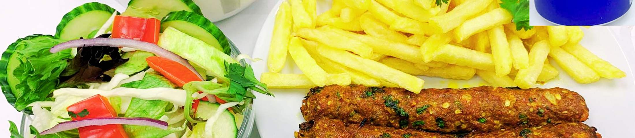 Enjoy our flavour-pack, fresh-cut lamb doner and juicy Lamb seekh kebabs. Served with crispy fries, a fresh mixed salad, and a chilled can of Pepsi.