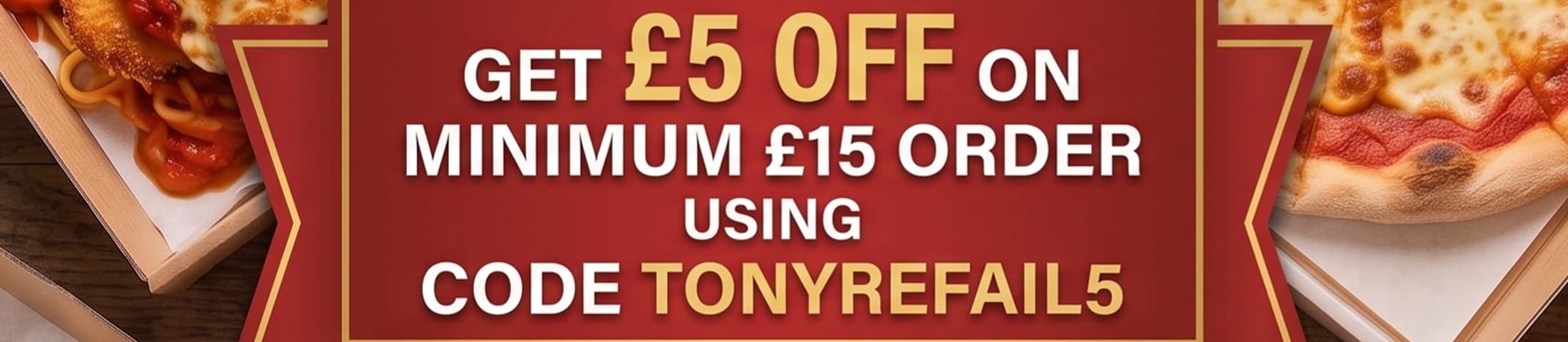 get £5 off on minimum £15 order using code tonyrefail5