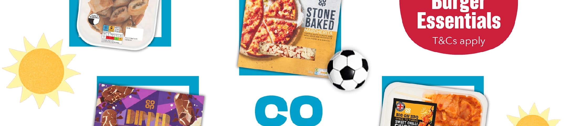 Up to 85% off burger essentials, T&Cs apply. Co-op