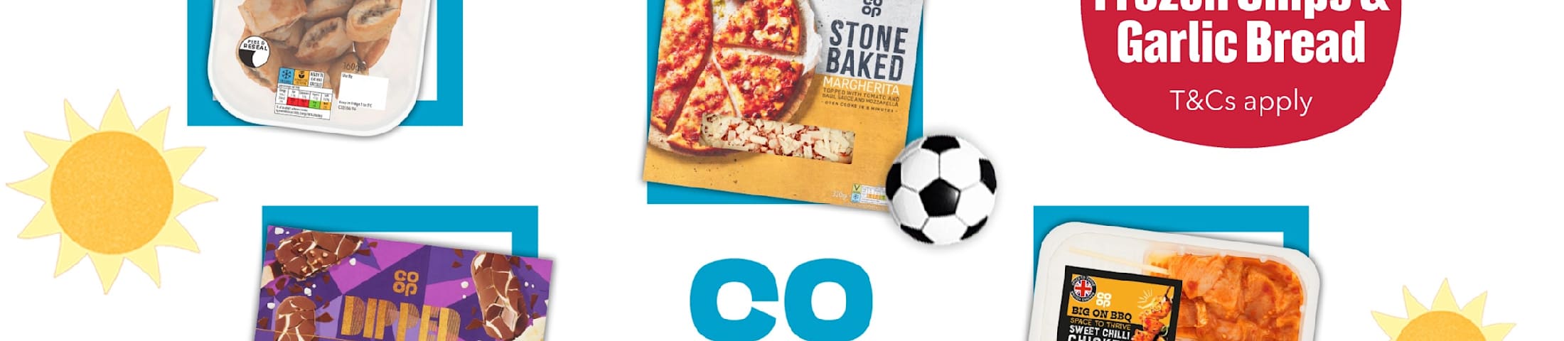 85% off Frozen Chips & Garlic Bread, T&Cs apply. Co-op