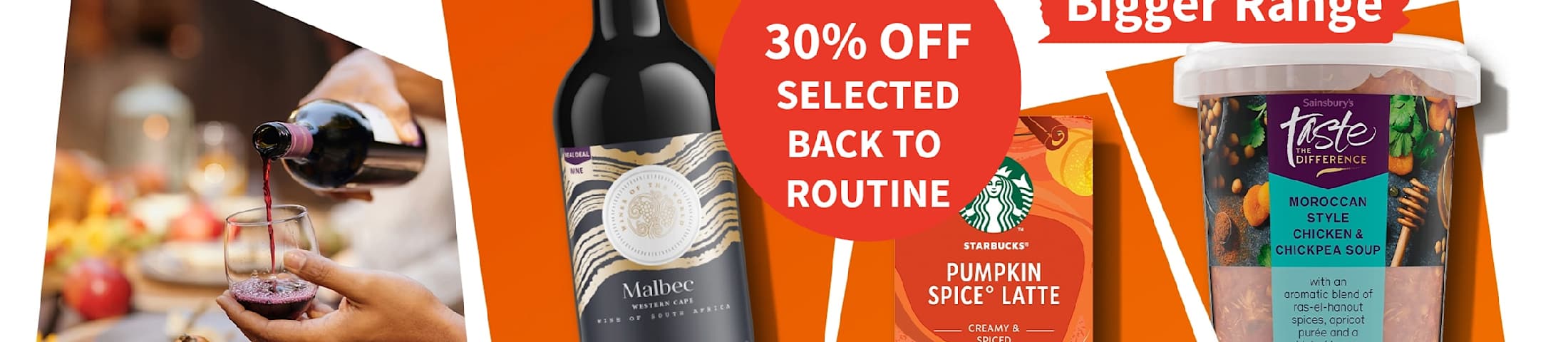 up to 30% off selected back to routine