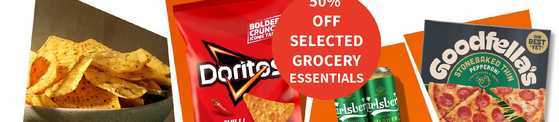 50% off selected grocery essentials. Sainsbury's