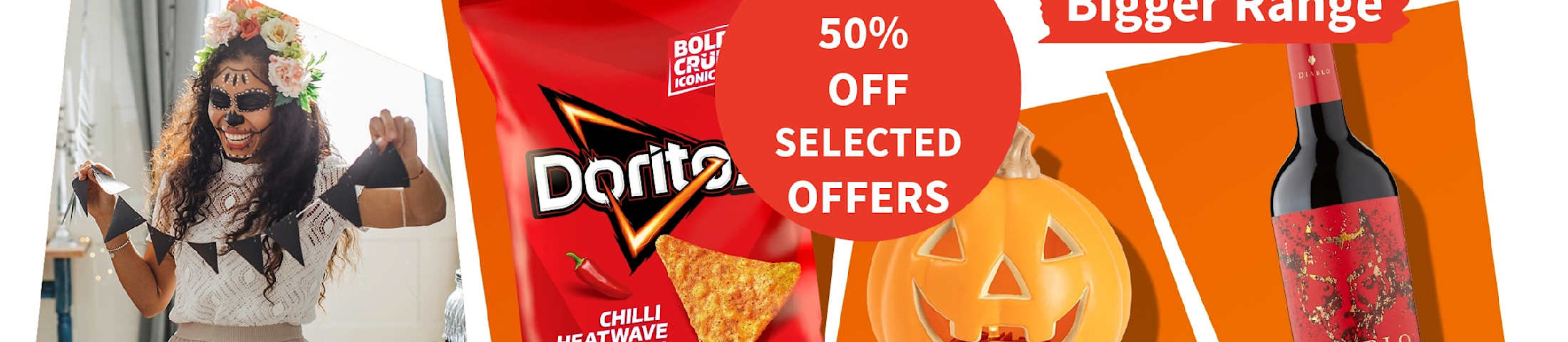 Up to 50% off selected offers. Sainsbury's Bigger Range
