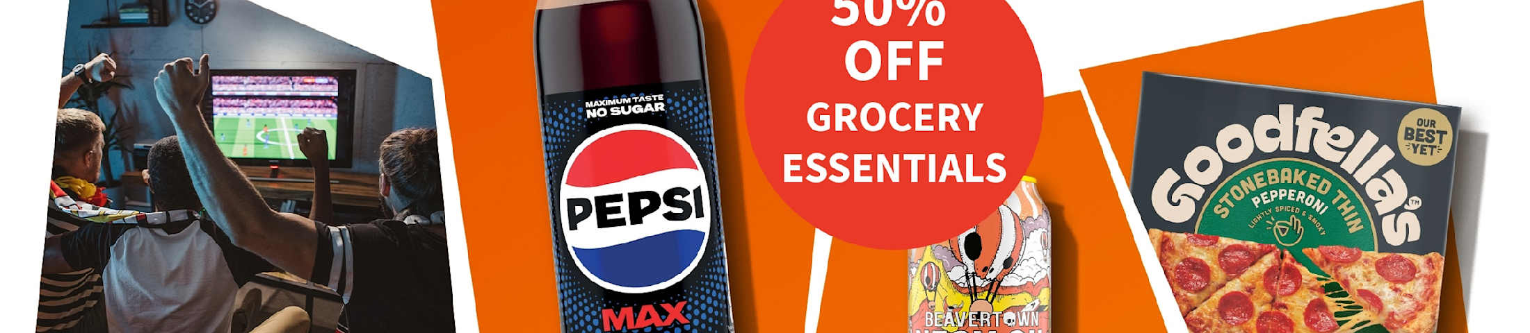 50% off grocery essentials. Sainsbury's.