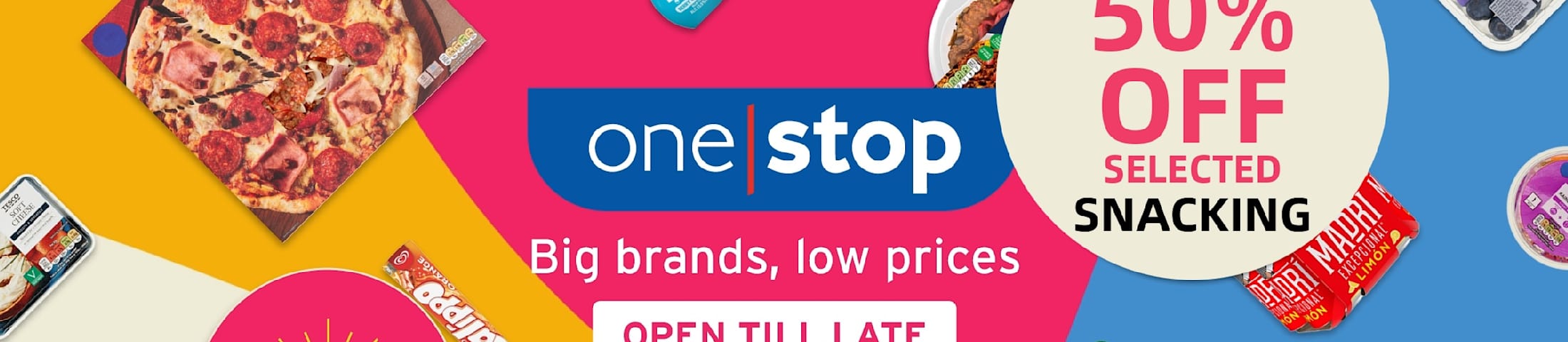 up to 50% off selected snacking